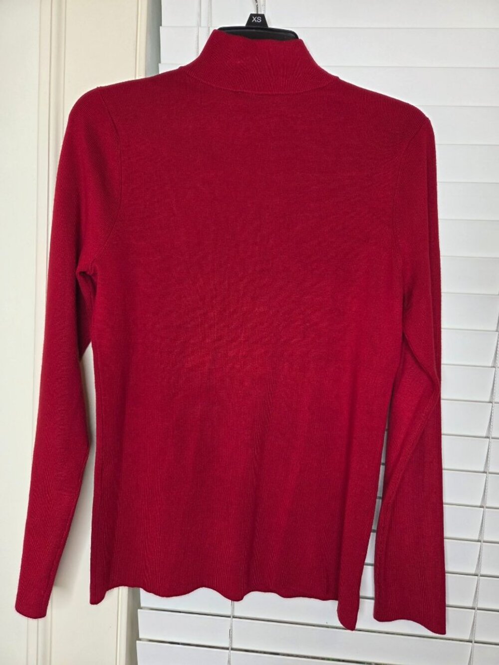 Chicos Red Mock Neck Sweater Button Detail Size M classic holiday fiesta modern - Picture 2 of 6
